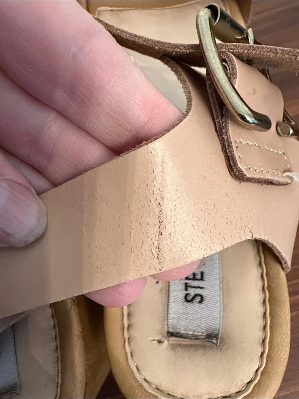 Steve Madden Leather Platform summer Sandals Neutral Resort Style Est. Sz 8